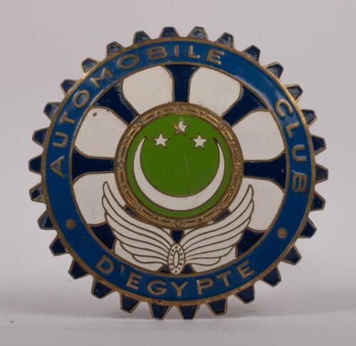 EGYPT: A fine detailed enamel Touring Club D'Egypte grille badge, 7.5cm in diameter, minor dent top left