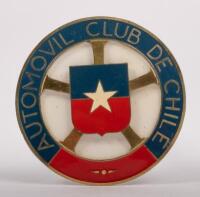 CHILE: An enamel Automovil Club De Chile grille badge, 7.5cm in diameter