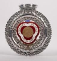 DENMARK: A fine detailed circa 1930s Federation of Danish Motorists badge with enamel centre, 9 cm in diameter