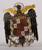 SPAIN: A fine detailed circa 1960s Spanish Coat of Arms car badge, 10cm high, 7cm wide