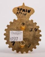 SPAIN: An enamel Royal Automobile Club of Spain grille badge with crown finial, 8cm high, 5.5cm wide - 2