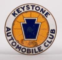 USA: A fine enamel Keystone Automobile Club of New Jersey badge, 7.5cm in diameter