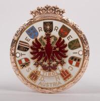 AUSTRIA: A fine detailed enamel badge with Tirol eagle at centre&nbsp;and multiple coats of arms, 6.5cm in diameter