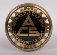 SWITZERLAND: An Automobil Club Der Scheiz (Switzerland) badge, 8.5cm in diameter
