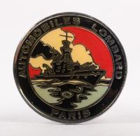 PARIS: An Automobiles Lombard Paris badge, 7cm in diameter