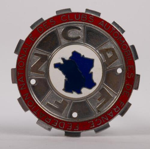 FRANCE: A F.N.C.A.F (Federation Nationale Des Clubs Automobiles de France) badge, cog design, enamel France to centre, 8cm in diameter
