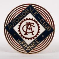 FRANCE: A Automobile Club de France badge with enamel emblem to centre, 8cm in diameter