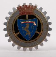 ITALY: A Automobile Club of Bologna badge, cog design with enamel shield to centre, 8.5cm in diameter