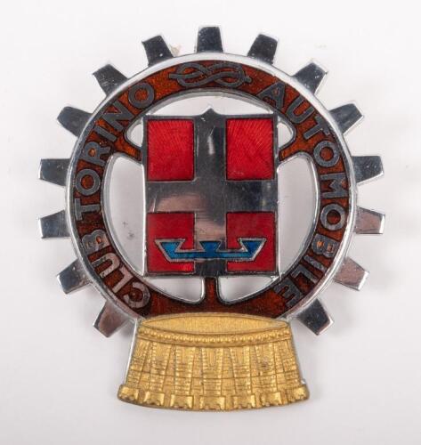 ITALY: A small Automobile Club of Torino badge, cog design, crown finial, 5.5cm in diameter