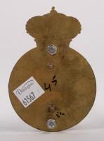 BELGIUM: A fine detailed Touring Club of Belgium badge with crown finial, enamel coat of arms to centre, mounting pins, 10cm high, 7cm wide - 2