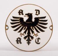 GERMANY: An A.D.A.C (Allgemeiner Deutscher Automobil Club) enamel badge, with mounting holes, 7cm in diameter