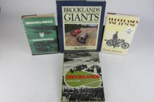 BROOKLANDS: Four books covering Brooklands racing history. Charles Mortimer signature.