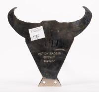 NORTHERN TERRITORY: A Northern Territory Automobile Association badge with horn finial, mounting holes, 12cm high, 12cm wide - 2