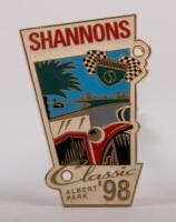 SHANNONS: A fine enamel Shannons Albert Park Classic 1998 badge, 6.5cm high, 4.5cm wide