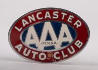 PENNSYLVANIA: An oval Lancaster, Pennsylvania Auto Club badge, 9cm wide