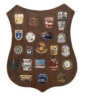 BADGE BOARD: A badge board including 22 German related fine detailed badges, all fixed