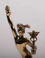 MERCURY: A circa 1930s brass mascot of Mercury affixed to radiator cap, 17cm high (mascot only) - 3