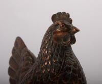 CAR MASCOT: A brass hen mascot affixed to brass dog bone radiator&nbsp;cap, 12cm high (mascot only) - 3