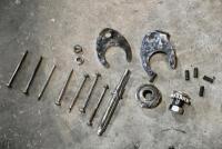DOUGLAS: A group of Douglas 2.75hp kickstart parts including kickstart shaft, 2 end plates, geabox bolts and clutch hub. All items restored and nickle plated. [Location: Sydney]