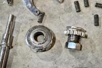 DOUGLAS: A group of Douglas 2.75hp kickstart parts including kickstart shaft, 2 end plates, geabox bolts and clutch hub. All items restored and nickle plated. [Location: Sydney] - 2