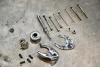 DOUGLAS: A group of Douglas 2.75hp kickstart parts including kickstart shaft, 2 end plates, geabox bolts and clutch hub. All items restored and nickle plated. [Location: Sydney] - 3