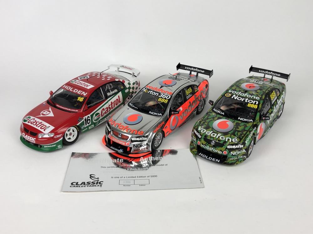 HOLDEN: Three 1:18 scale Holden V8 racing cars produced by Classic