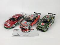 HOLDEN: Three 1:18 scale Holden V8 racing cars produced by Classic Carlectables (NB description)