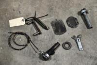 BSA: Various BSA parts including fork link, headlight mounts, fronm brake anchor screw, sump guard, engine cover plate. [Location: Sydney]