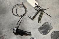 BSA: Various BSA parts including fork link, headlight mounts, fronm brake anchor screw, sump guard, engine cover plate. [Location: Sydney] - 3