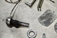 BSA: Various BSA parts including fork link, headlight mounts, fronm brake anchor screw, sump guard, engine cover plate. [Location: Sydney] - 6