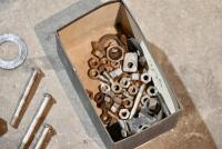 AJS: A group of various AJS parts including valve guides, engine bolts and washers. [Location: Sydney] - 2