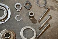 AJS: A group of various AJS parts including valve guides, engine bolts and washers. [Location: Sydney] - 3