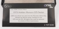HQ MONARO: A 1:43 scale Trax Opal Series Holden HQ Monaro GTS sedan model, model number TO04C - 2