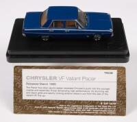 CHRYSLER VF VALIANT PACER: A 1:43 scale Trax Chrysler VF Valiant Pacer model, finished in dark blue paintwork, model number TR63B