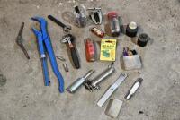 TOOLS: Miscellaneous group of tools including screw driver,&nbsp;grease gun and wheel puller. [Location: Sydney]