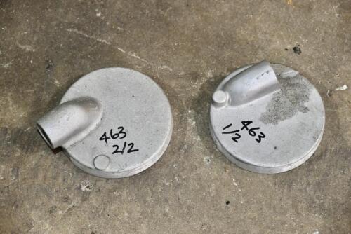EXHAUST: Reproduction cast aluminium exhaust ends, possibly Rover. [Location: Sydney]