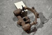 FORKS: Top fork clamp complete with headlight mount, unknown make or model. [Location: Sydney] - 2