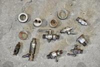 FUEL TAPS: A quantity of fuel taps and carburettor tops, unknown make or models. [Location: Sydney]
