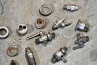 FUEL TAPS: A quantity of fuel taps and carburettor tops, unknown make or models. [Location: Sydney] - 2