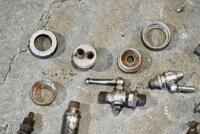 FUEL TAPS: A quantity of fuel taps and carburettor tops, unknown make or models. [Location: Sydney] - 3