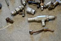 FUEL TAPS: A group of miscellaneous fuel taps and brass fittings. [Location: Sydney] - 4
