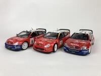 CITROEN: Trio of 1:18 scale Citroen Xsara WRC rally racing cars (NB description) - 2