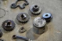 GEARBOX: A quantity of miscellaneous gearbox and engine parts, possibly Norton. [Location: Sydney[] - 6