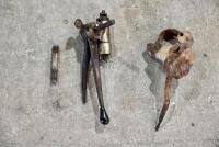 LEVERS: Two veteran twin lever controls. [Location: Sydney]