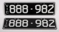 Six-Digit Victorian Custom Numeric plates '888.982', sold with rights to display [Location: Moorabbin, VIC]