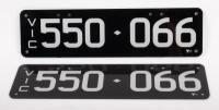 Six-Digit Victorian Custom Numeric plates '550.066', sold with rights to display [Location: Moorabbin, VIC]