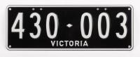 Six-Digit Victorian Custom Numeric plates '430.003', sold with rights to display [Location: Moorabbin, VIC] - 2
