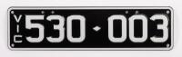 Six-Digit Victorian Custom Numeric plates '530.003', sold with rights to display [Location: Moorabbin, VIC] - 2