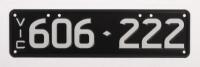Six-Digit Victorian Custom Numeric plates '606.222', sold with rights to display [Location: Moorabbin, VIC] - 2