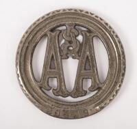 A.A.S.A: An early Automobile Association of South Australia members badge, numbered '20629', approx 10cm wide
